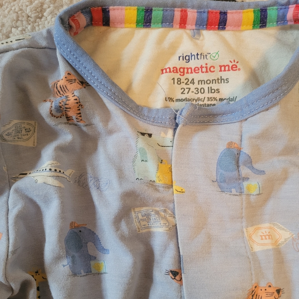 Magnetic me RightFit™ magnetic parent favorite footie travel animal print 18-24m